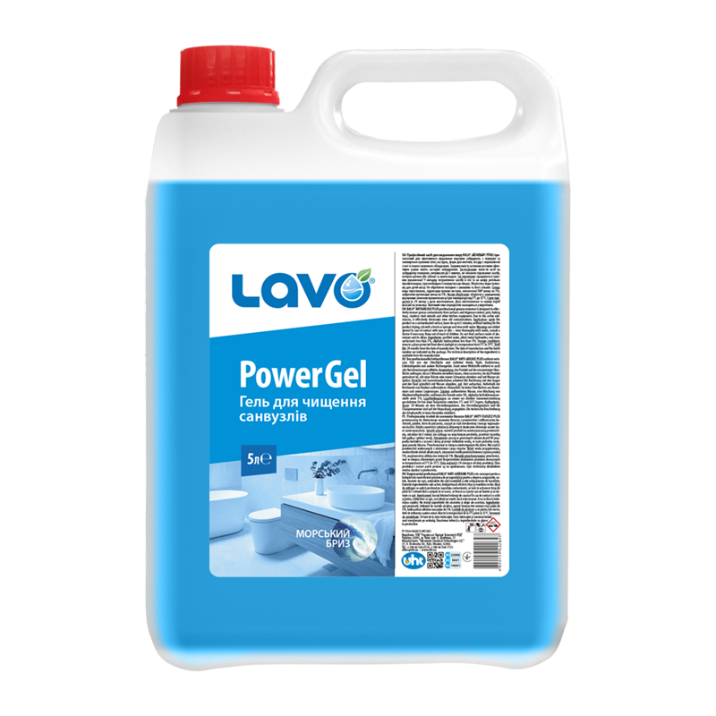 Гель для чищення санвузлів LAVO® POWER GEL "Морський бриз", кан. 5 л
